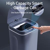 14L Smart Trash Can Automatic Induction 3 Modes LED Light Quick Opening Touch Control High Capacity Smart Garbage Can Kitchen Su