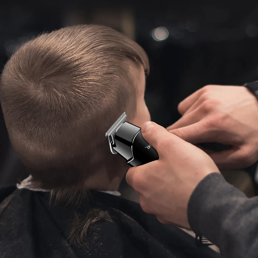 Kemei Professional Hair Trimmer Zero Gapped T-Blade Cordless Rechargeable Edgers Electric Clippers Hair Cutting Kit LCD Display