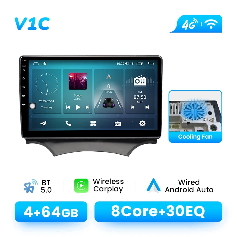 9 inch 1280*720 HD IPS scherm Android autoradio voor Ford KA 2008-2014 draadloze CarPlay Android Auto GPS navigatie touchscreen