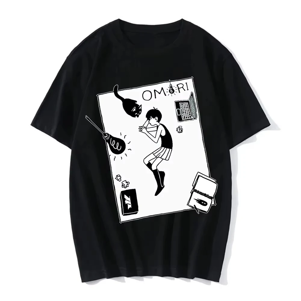

Omori Merch Omocat летние футболки повседневные топы модный принт в стиле Харадзюку топы с короткими рукавами футболки для косплея модный топ Y2K