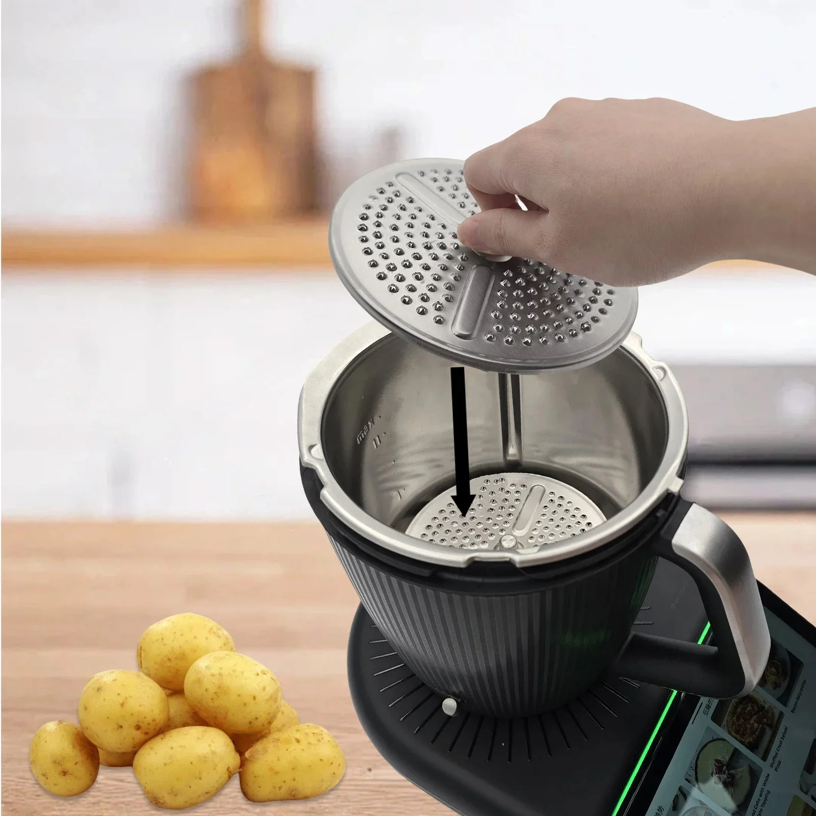 

For Thermomix TM6&TM5 Efficient Vegetable Potato Peeler Blade Cover Peeler , TM7 Stainless Steel Peeler-Kitchen Accessories