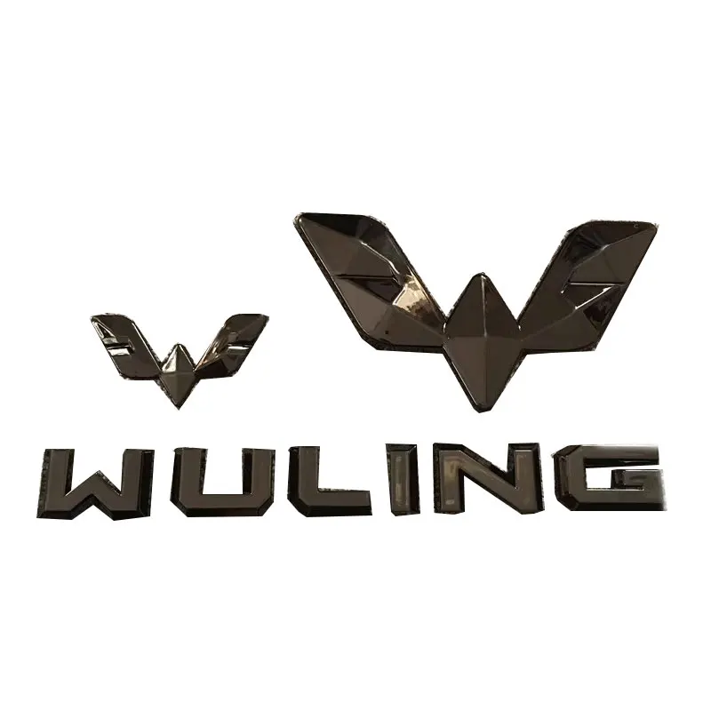 Image of Geeignet für Wuling Hongguang MINI EV, schwarzer Logo-Aufkleber, Gitter, Lenkung, hinten, modifizierter Mini-Aufkleber für Elektrofahrzeuge