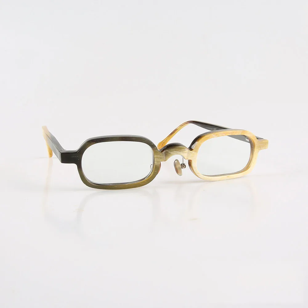 Eyeglass Frames Unique Business Handmade Black White Horn Prescription Eyeglass Frames Vintage Square Rough Optical Eyeglasses