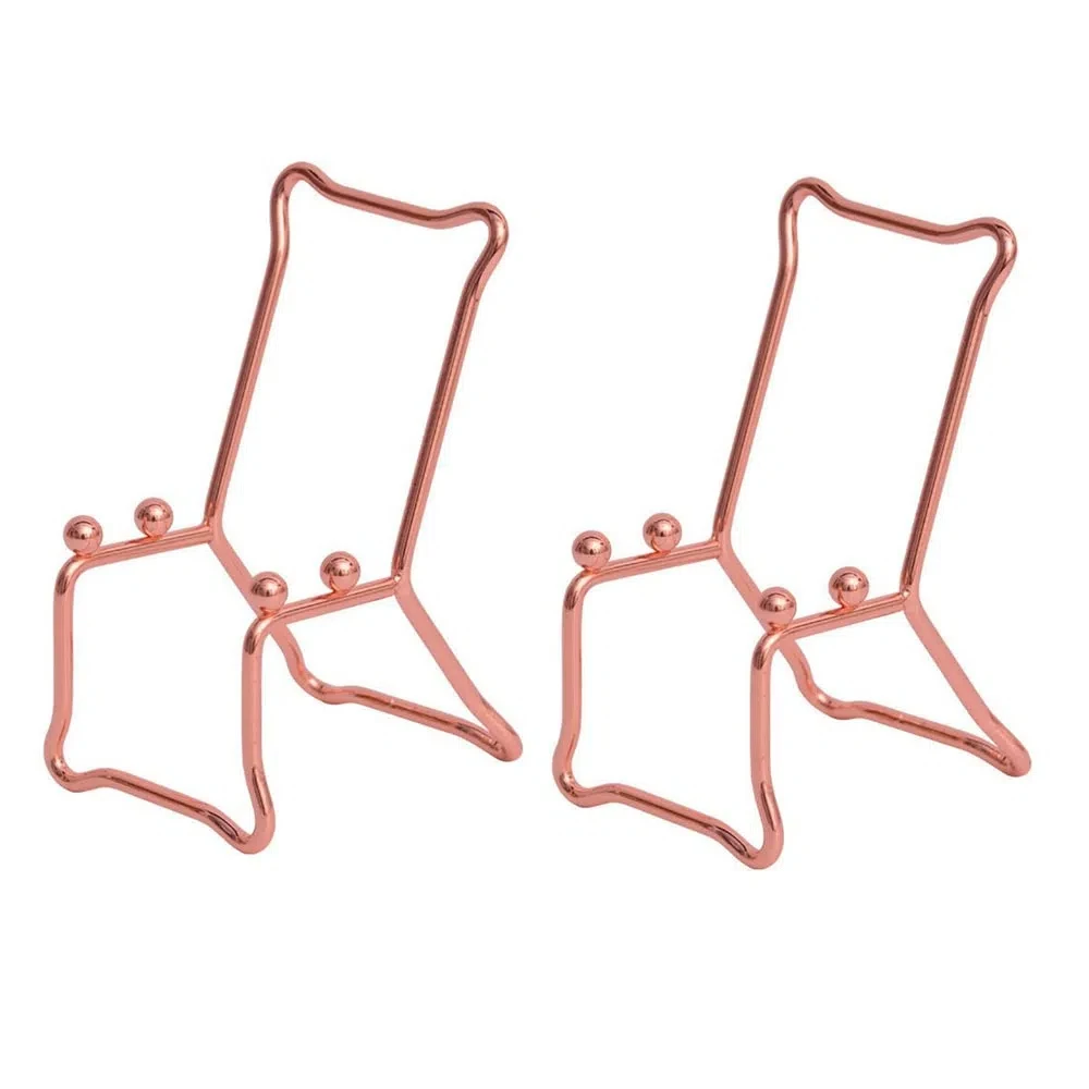 

2Pcs Creative Desktop Chair Phone Stand Universal Decorative Ornaments Mini Stool Phone Bracket Stainless Steel Cute