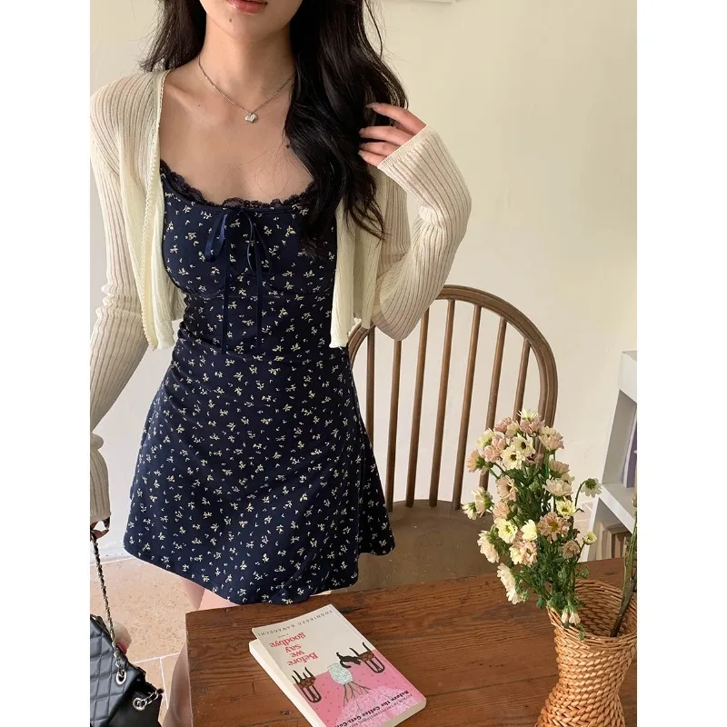 Sinônimonal de verão com almofada no peito, brisa suave, vestido com suspensório floral