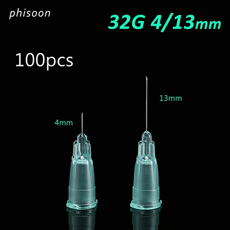 32G needle Piercing Transparent Syringe Injection glue Clear Tip Cap For Pharmaceutical injection needle 32G 4mm 13mm