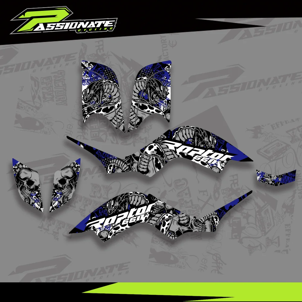 For Yamaha Raptor 660 YFM 660 2001-2005 ATV Fairing Graphics Background Decals Sticker Kit Customize 2004 2003 2002