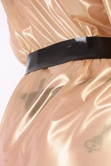 100% latex Rubber Gummi See-through sexy jacket, black belt, stylish, comfortable, role-playing, Party