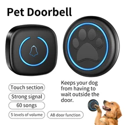 Timbre táctil inalámbrico para el hogar, timbre LED inteligente intermitente para perros y mascotas, impermeable, de un solo arrastre y entrenamiento, 300M