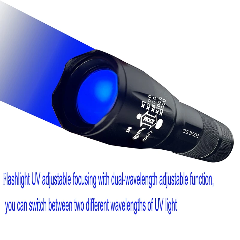 Customized Adjustable Focus uv-c led 254nm 265nm 270nm 280nm 295nm 308nm 315nm uv flashlight