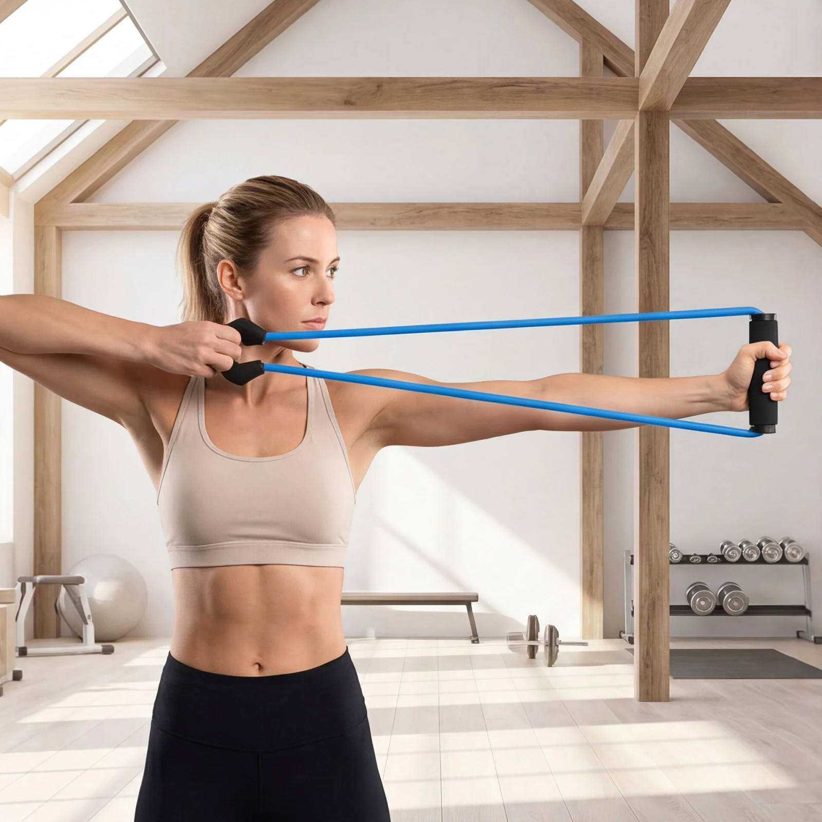 Tragbarer Armkrafttrainer, wiederverwendbares Übungs-Widerstandsband, Bogenschieß-Trainingsband für das Üben der Bogenschießposition – Detail 6