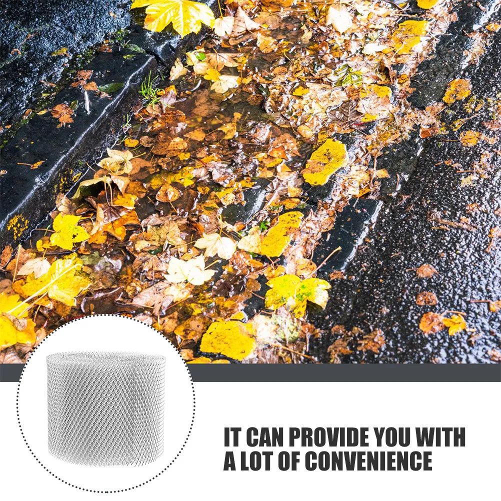 Gutter Guard Mesh Roll Aluminum Alloy Heavy Duty Leaf Debris Protection Netting Easy Cut for Roof Gutters