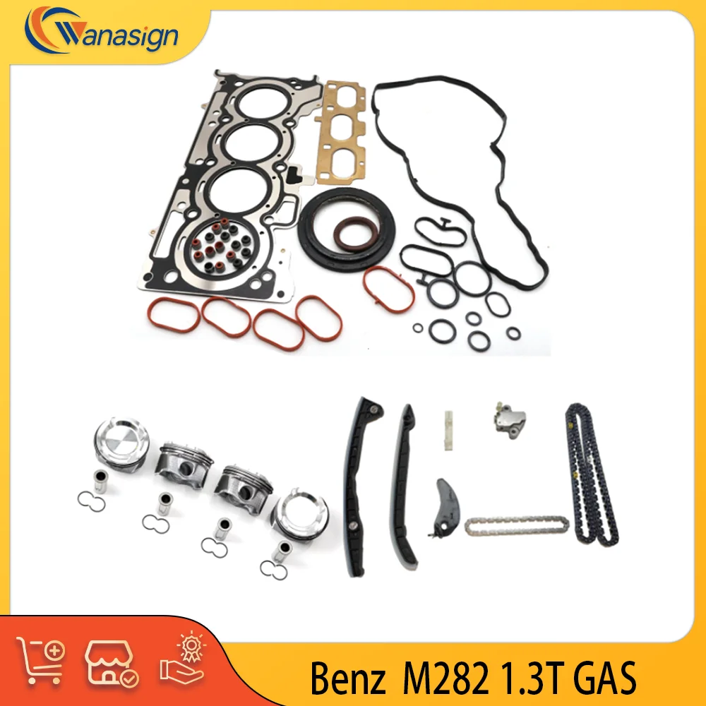 AUTO Engine Overhaul Rebuild Kit Timing chain Kit Piston kit for Mercedes-Benz M282.914 B180 A180 W247 W177 1.3T 2018-2020