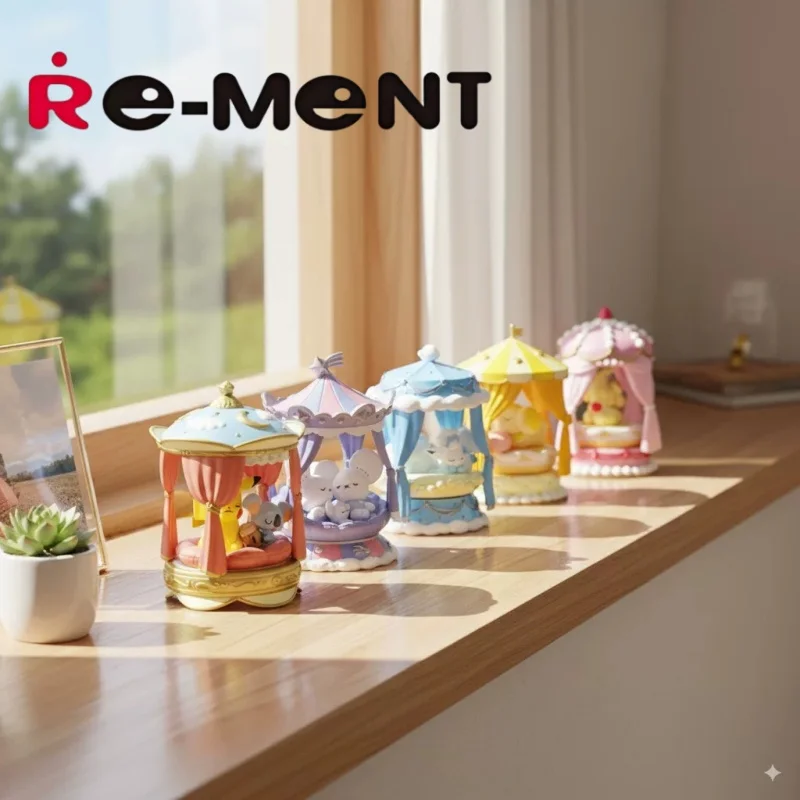 

New Re-Ment Pokémon NIGHTY NIGHT collection Pikachu&Komala Vulpix&Swablu Alcremie Maushold Fidough Mareep Original Toys Gift