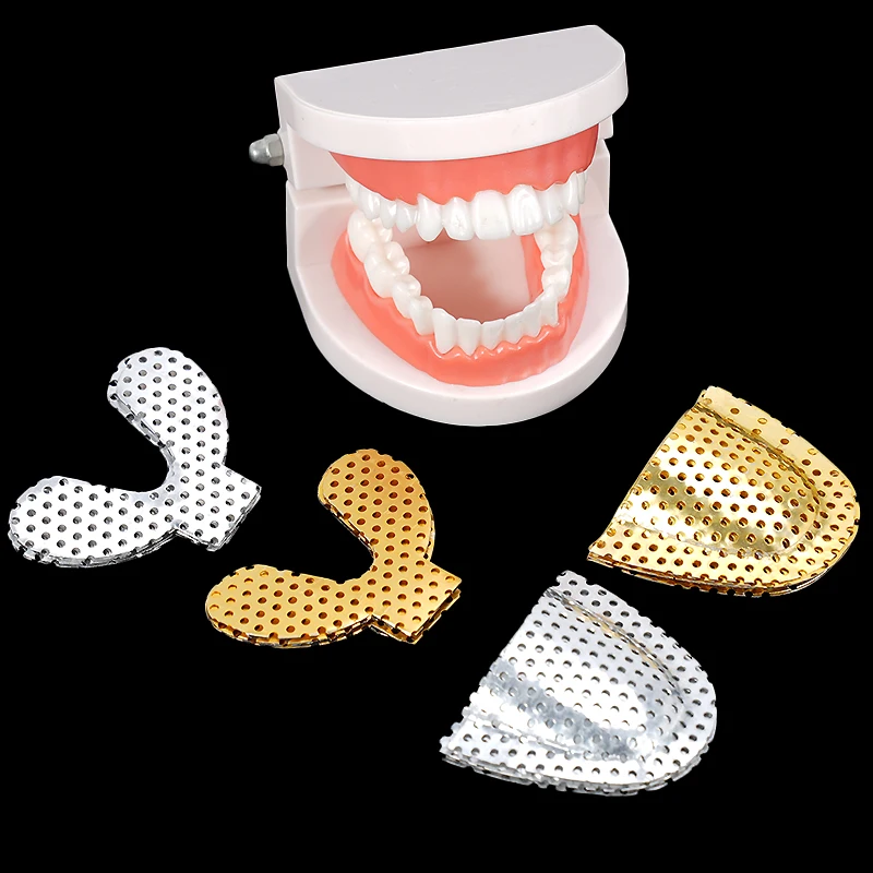 5pcs Dental Impression Metal Net Tray Denture Reinforcement Mesh Upper Lower Palatal Reinforcement Mesh Impression Materials