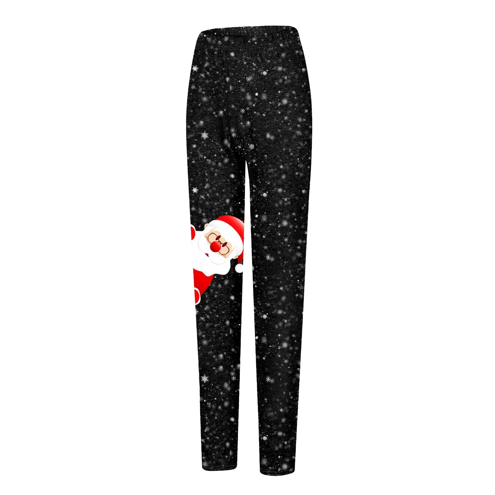 Women Christmas Leggings Elastic High Waist Skinny Santa Claus Snowman Printed Pants Autumn Winter Cute Comfortable Slim Bottoms