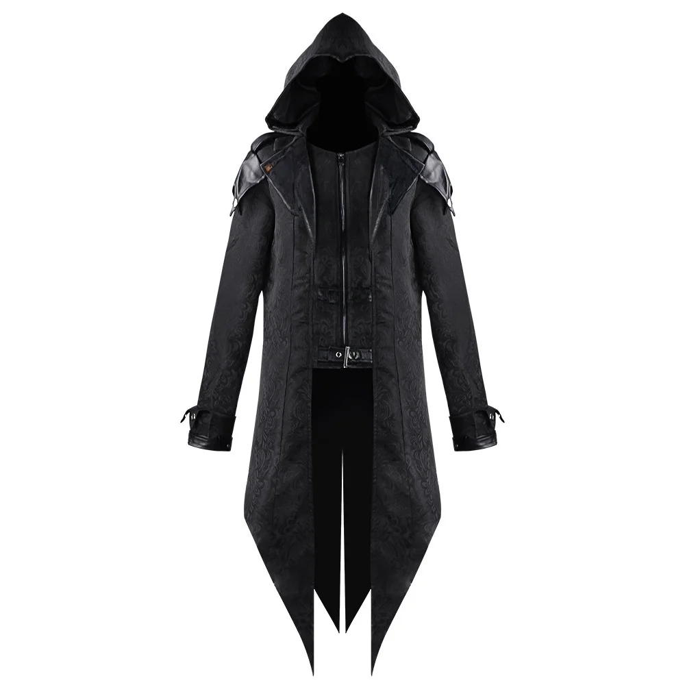 Wi Neue mittelalterliche Halloween Vintage Patchwork Jaet Herren Gothic k Kleidung ethnische Bühnenkostüm Herbst Faion Damen