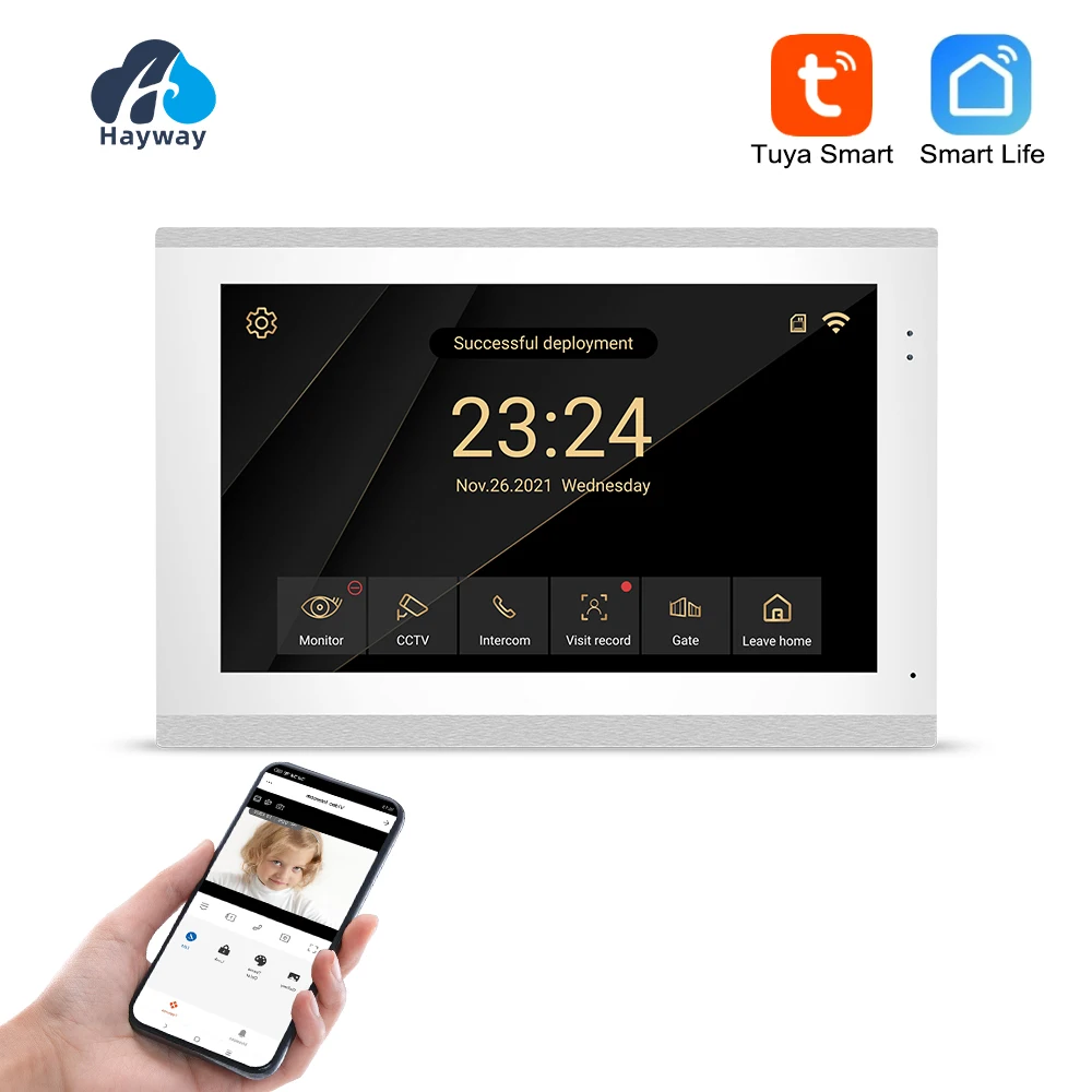 10 inch high-definition villa  intercom display 1080P wireless networking TUYA, mobile detection, unlocking, etc