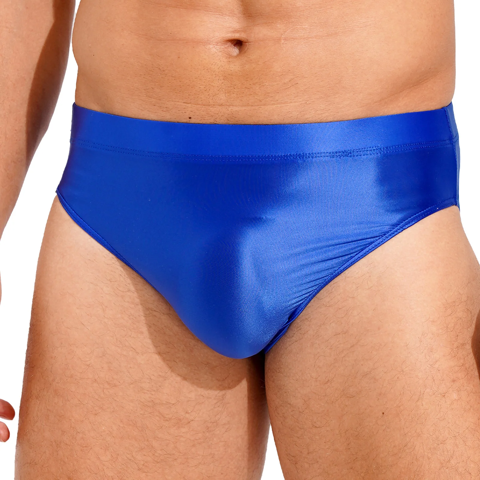 

Mens Sexy High Waist Briefs Bikini Swim Panties Solid Color Elastic Waistband Underpants Stretchy Underwear for Swimsuit Costome