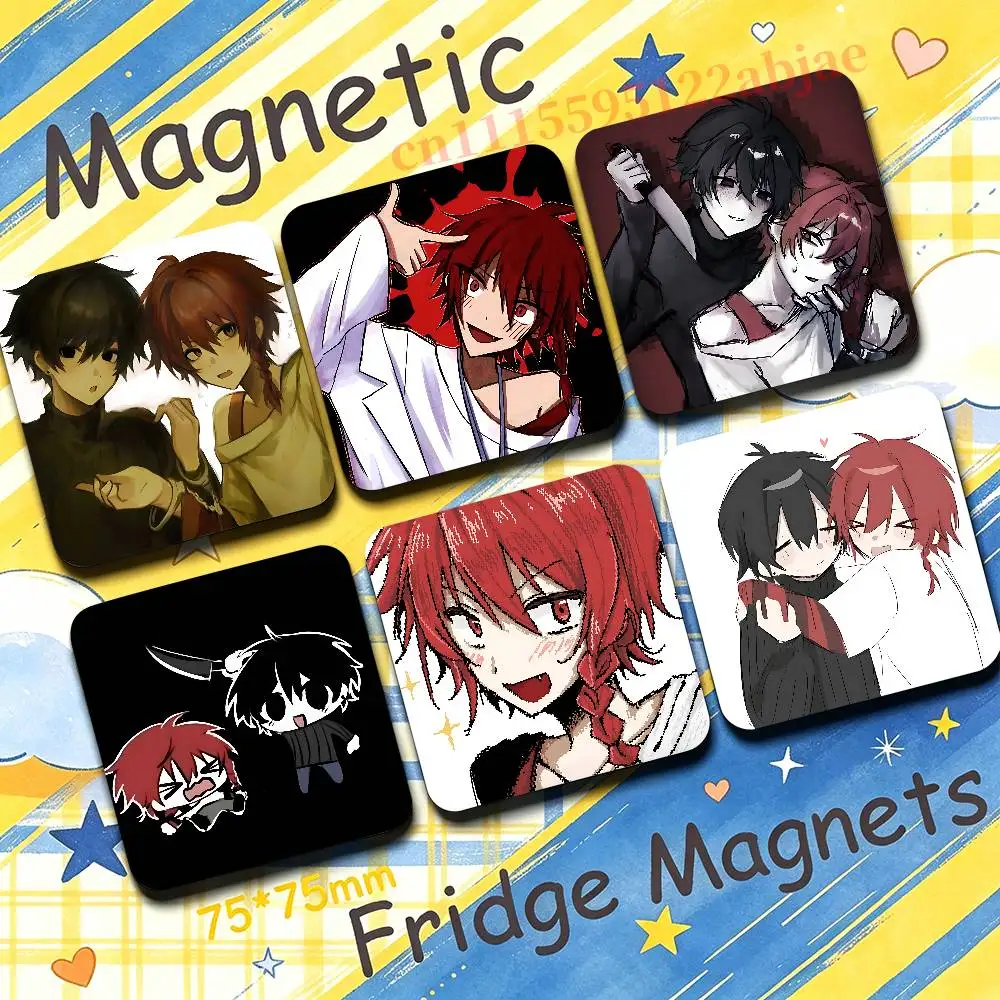 Zeno Remake Game 75mm Square Cute Fridge Magnet Decorative Refrigerator Magnet Home Kitchen Decoration Souvenir Gift