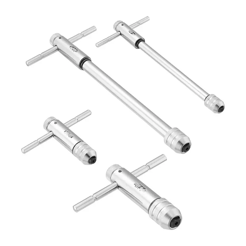 A96I-For Machining T-Handle Ratchet 4-Piece Adjustable Tap Wrench Set