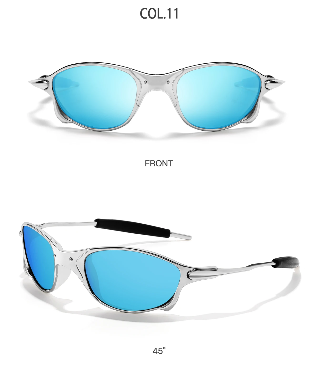 Polarisierte Sonnenbrille für Männer und Frauen, Metallrahmen-Brille mit UV-Schutz für Outdoor-Sportarten, Radfahren, Laufen, Wandern, Fahren – Detail 13