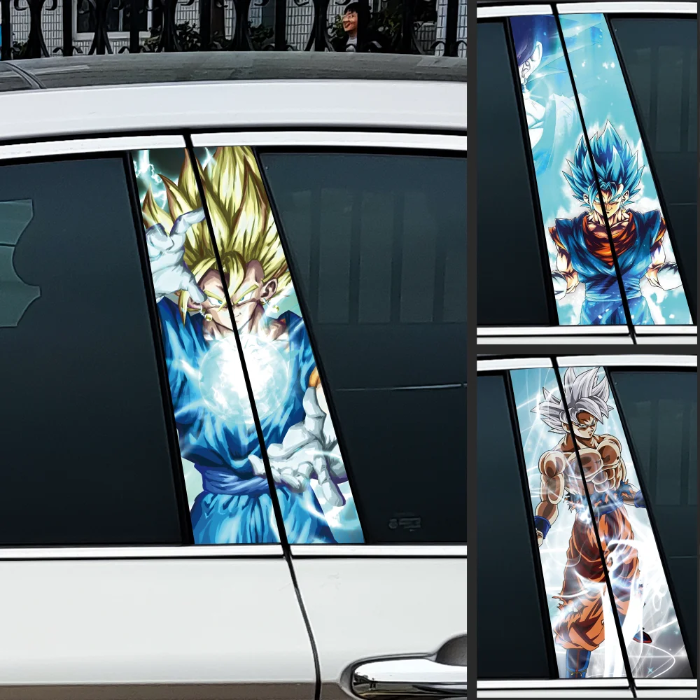 Anime Son Goku Car Stickers Car B-pillar Vinyl Decals Waterproof Auto Center Pillar Sticker Cover Scratches Vehicle Decor Decal