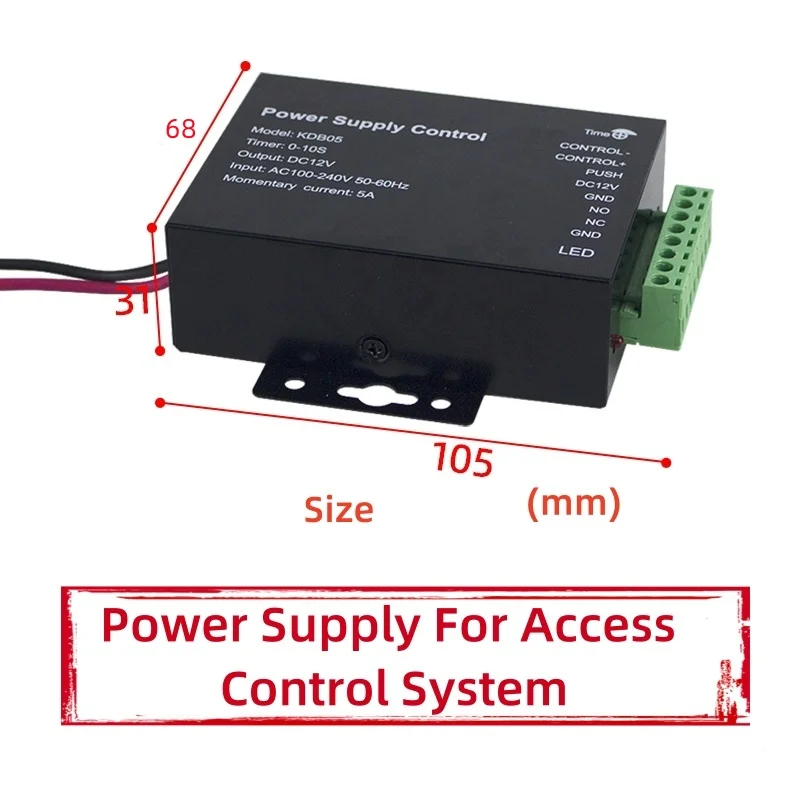 AC100V-240V12V 5A Door Access Control Power Supply For RFID Reader Keypad Magnetic Lock timer adjustable power supply controller