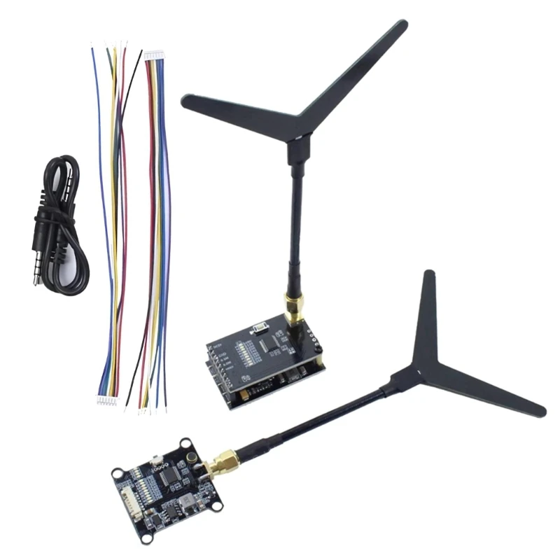 1 Set Wireless Images Transmission Module 1.6W 1.2/1.3GHz VTX-1G3SE Transmitter VRX-1G3-V2 Receiver for FPVs Drones