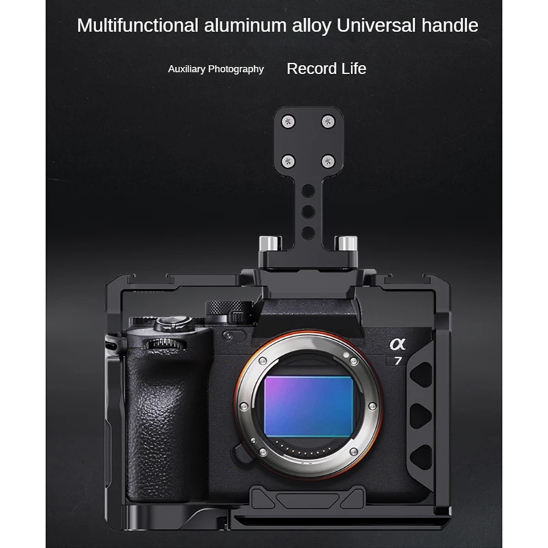 For Sony Canon Rabbit Cage Upper Handle Camera Rabbit Cage Portable Convenient Aluminum Alloy Upper Handle