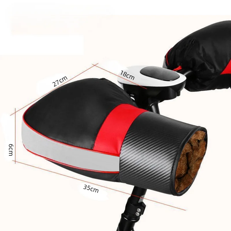 Motorcycle Handlebars Warm Winter Battery Car Windshield Gloves Windproof Warm Handle Thick Reflective Electric Car Handlebars image 3