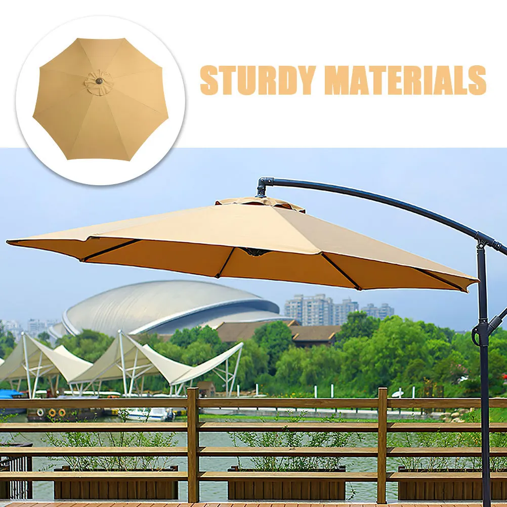 

Patio Umbrella Replacement Canopy Strong Polyester Fabric Yard Parasol Canopy Replaceable Outdoor Umbrella Accessory