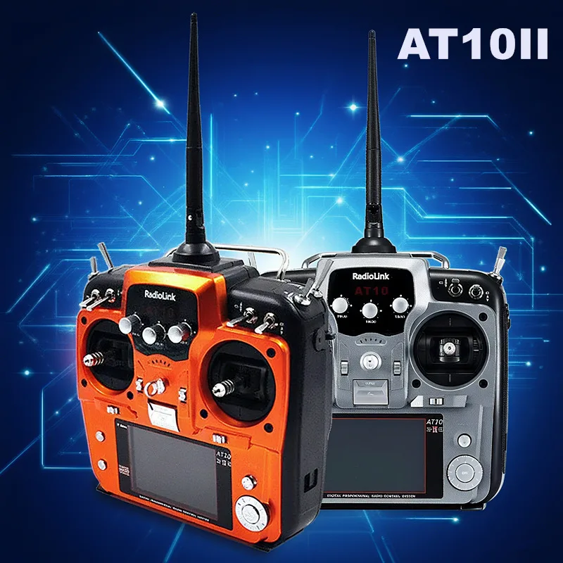 

Radiolink AT10II 2.4Ghz 12 Channel RC Transmitter and Receiver R12DS AT10 II PRM-01 Voltage Return for Airplane Quad RC Drone