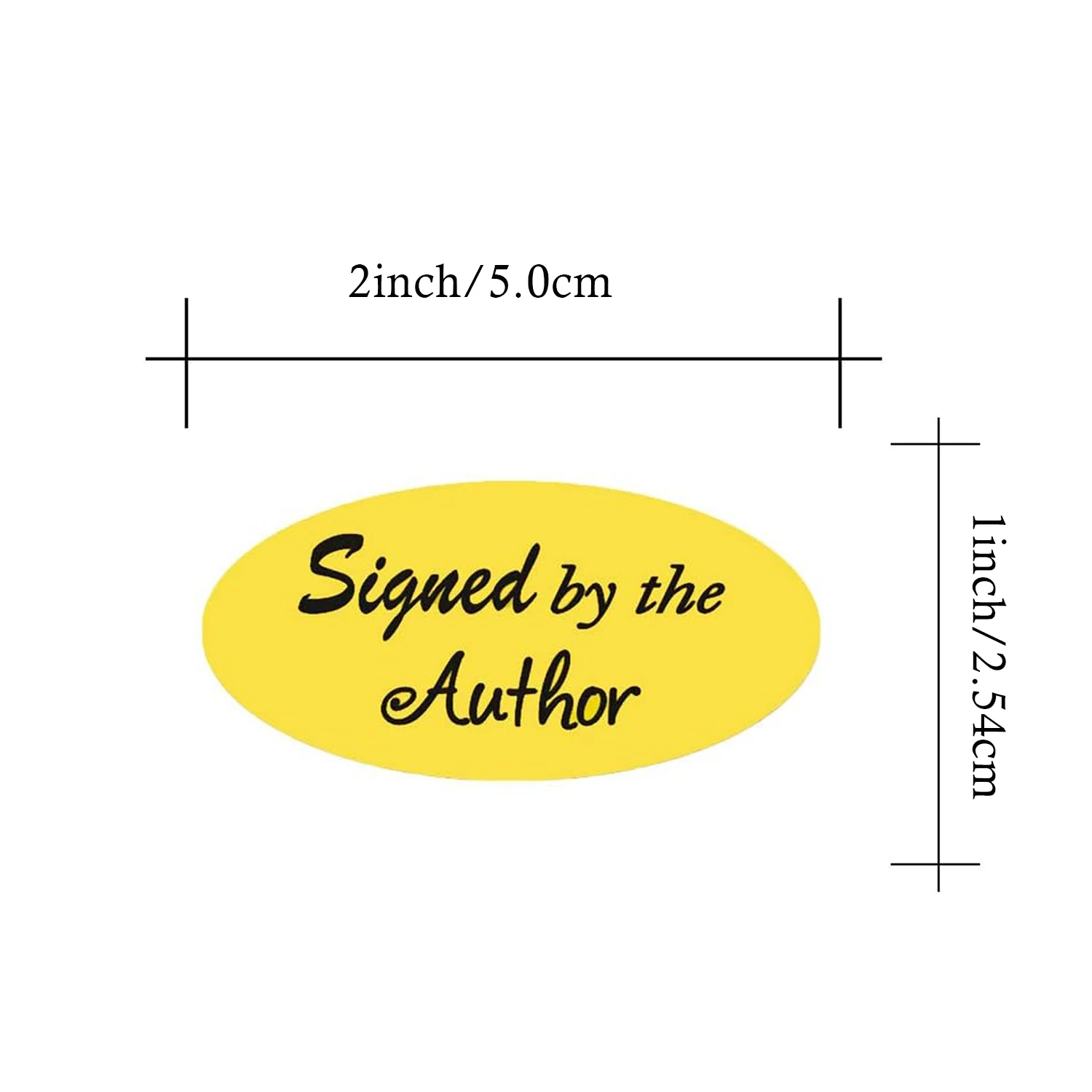 Signed by The Author Stickers 1*2inch Gold Foil Autographed Labels Oval Autographed by The Author Stickers  60pcs