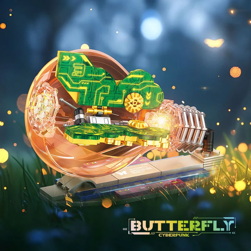 Mainan Edukasi Kreatif Balok Susun Serangga Cyberpunk untuk Perkembangan Intelektual Anak Laki-Laki