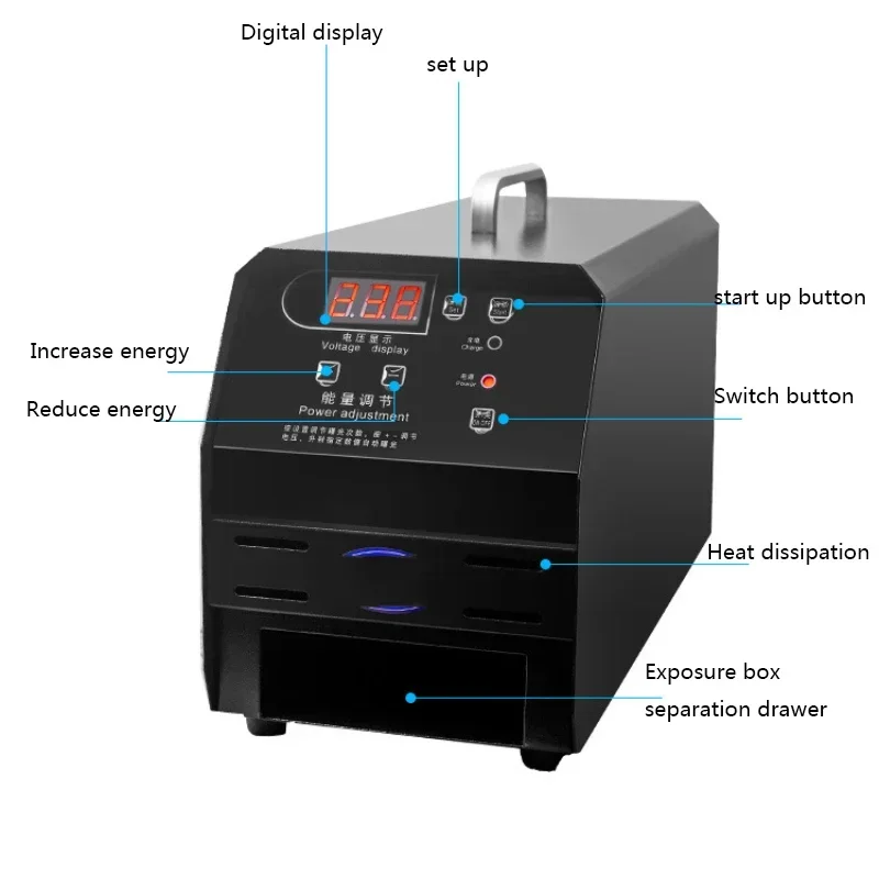 Intelligent Digital Display Laser Stamping Machine 220V/150V Clothing Pattern Exposure Making Photosensitive Stamping Machine