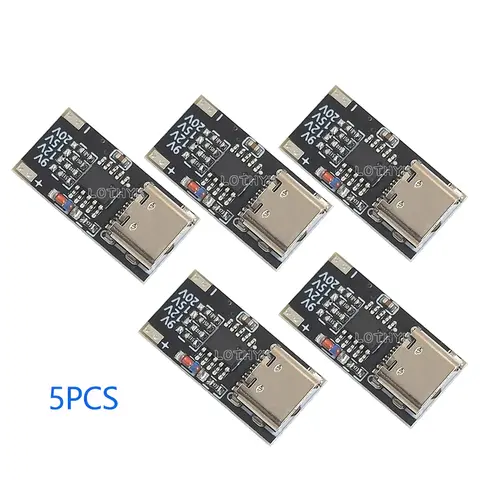 5PCS PD/QC Decoy Board USB-C PD Trigger Board Module Fast Charge USB Type-c To 12v High Speed Charger Power Delivery Boost