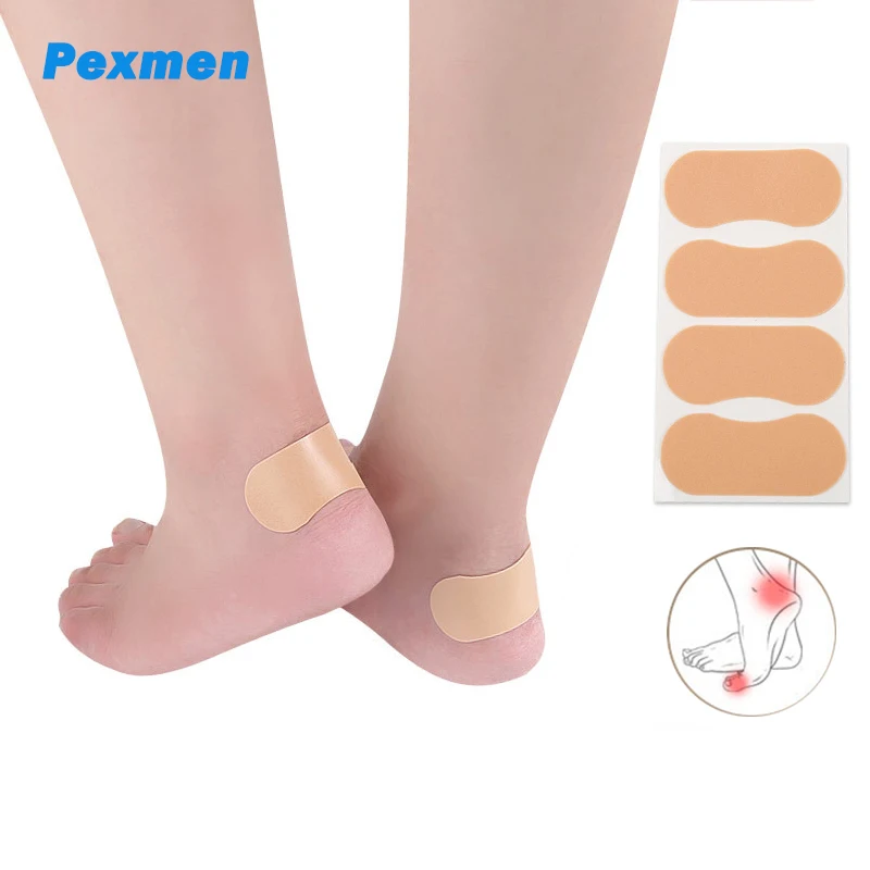 

Pexmen 4Pcs Waterproof Heel Sticker Foot Protector for Rubbing Friction Callus and Blister Bunion Pads Self-Adhesive Stickers