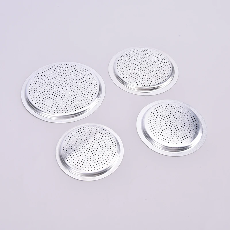 3 Silicone Gaskets And 1Pc Aluminum Filter Moka Pot With 3/6/9/12 Cup Moka Express Coffee Bottle Replacement Compatible