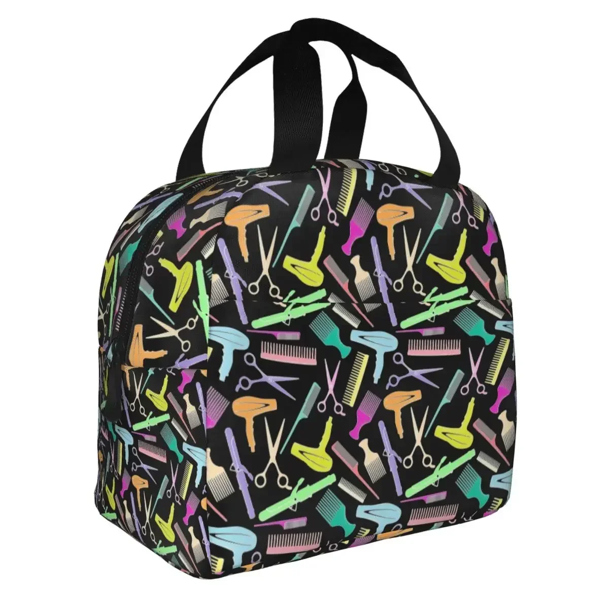Custom Bag Custom Salon Hair Dressing Tool Pattern Thermal Insulated Lunch Bags Women Hairdresser Barber Resuable Lunch Containe
