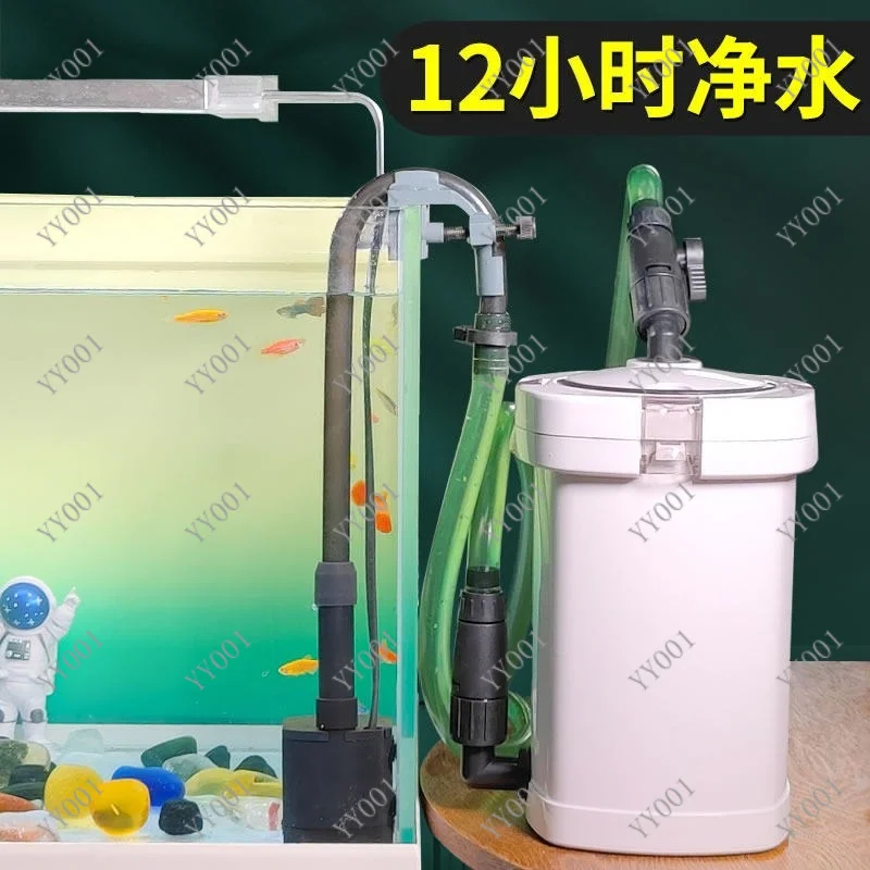 Low Water Level Silent Aquarium Canister Filter Fish Turtle Tank Water Purify Circulation External Pump