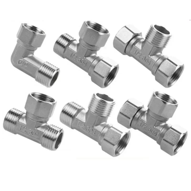 

304 stainless steel union three-way angle valve water separator with union inner and outer wire elbow water pipe joint fittings