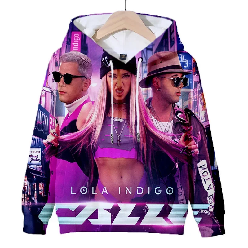 

Худи Harajuku Lola Indigo 2026 Tour с 3D-принтом, унисекс, стильный пуловер с длинными рукавами для весны/лета, с эстетичным дизайном