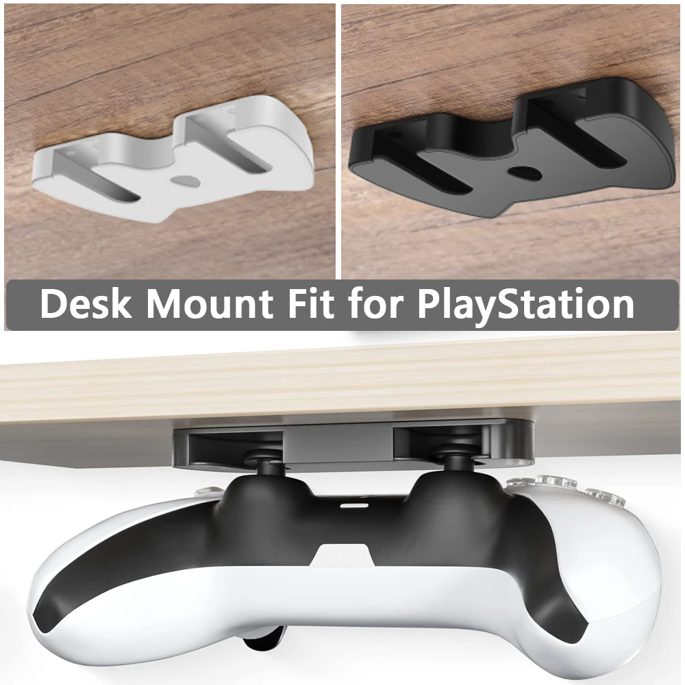 Soporte de montaje debajo del escritorio para controlador PS5/PS4/PS3/PS2, soporte para mesa de juegos, colgador de cinta adhesiva fuerte, Base de mango de soporte ABS