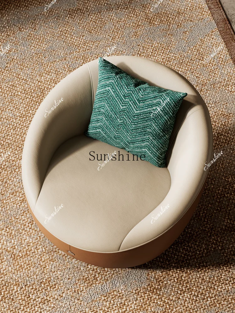 

Beauty salon leisure simple living room household light luxury leather small sofa single chair FT