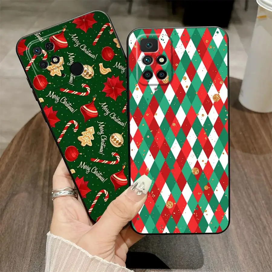 بارد شجرة عيد الميلاد تصميم الأزياء الأسود لينة غطاء الهاتف الحال بالنسبة Xiaomi Redmi A5 A3 10 14C K40 K80 برو 9 A1 A2 زائد A4 13C 12C #1