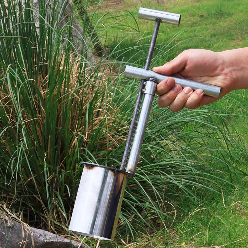 Handheld Seedling Transplanter Stainless Steel Planting Seed Dispenser Vegetable Agricultural Garden Puncher Farming Tool