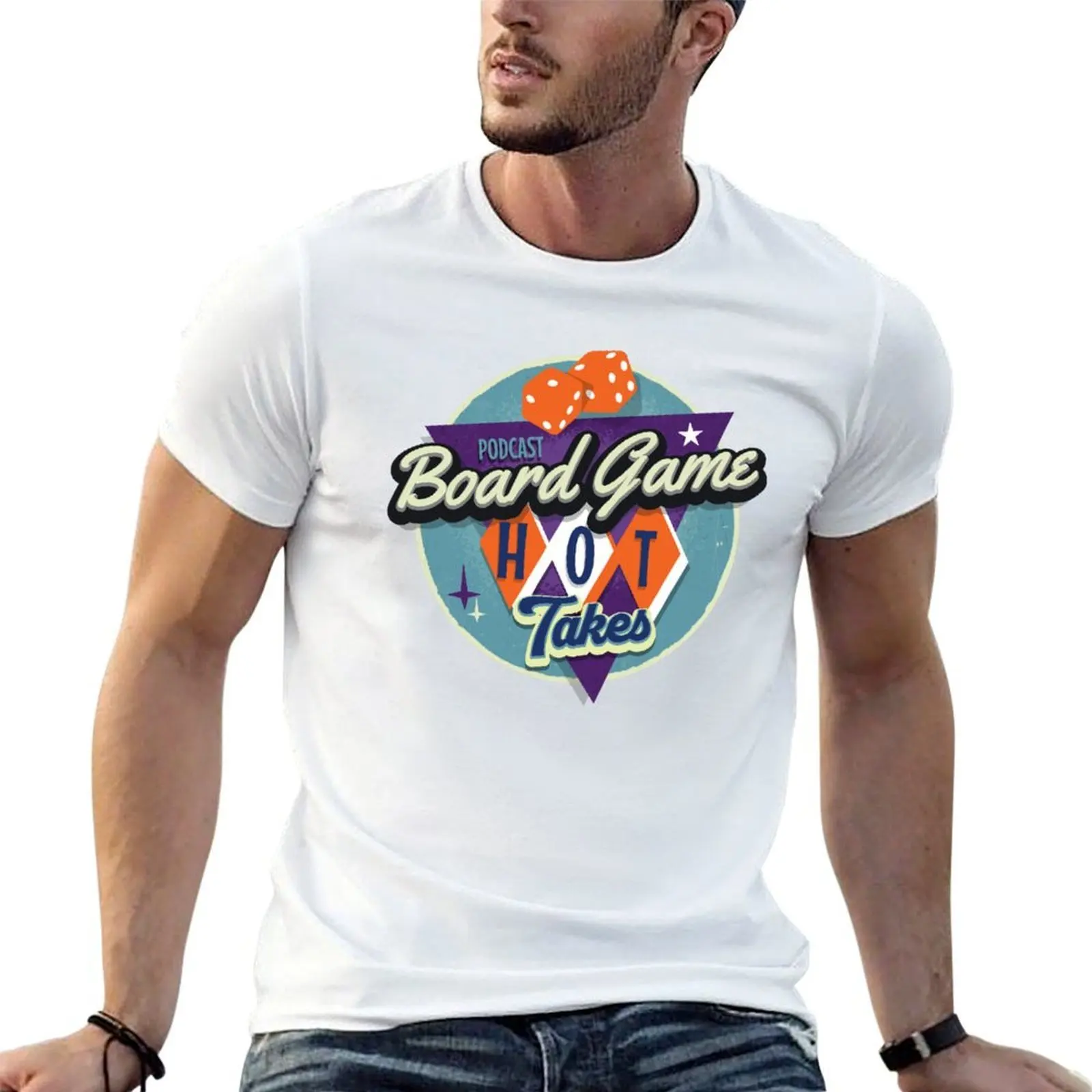 Board Game Hot Takes Podcast Logo T-Shirt Plus Size Workout Short Sleeve Top