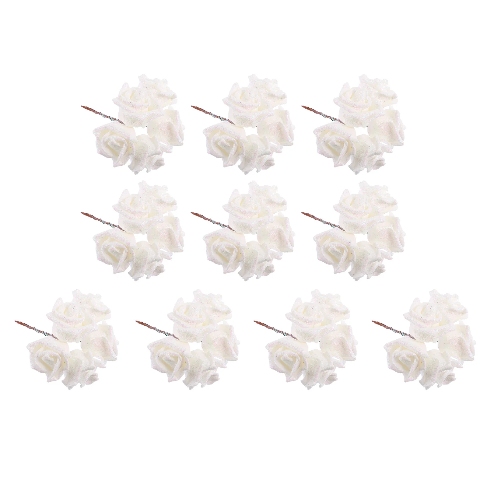 

50Pcs Simulated Crystal Rose Flower Head Artificial Decor Wedding Home Bouquet Adorn Simulated Flower Realistic Bouquet Decor