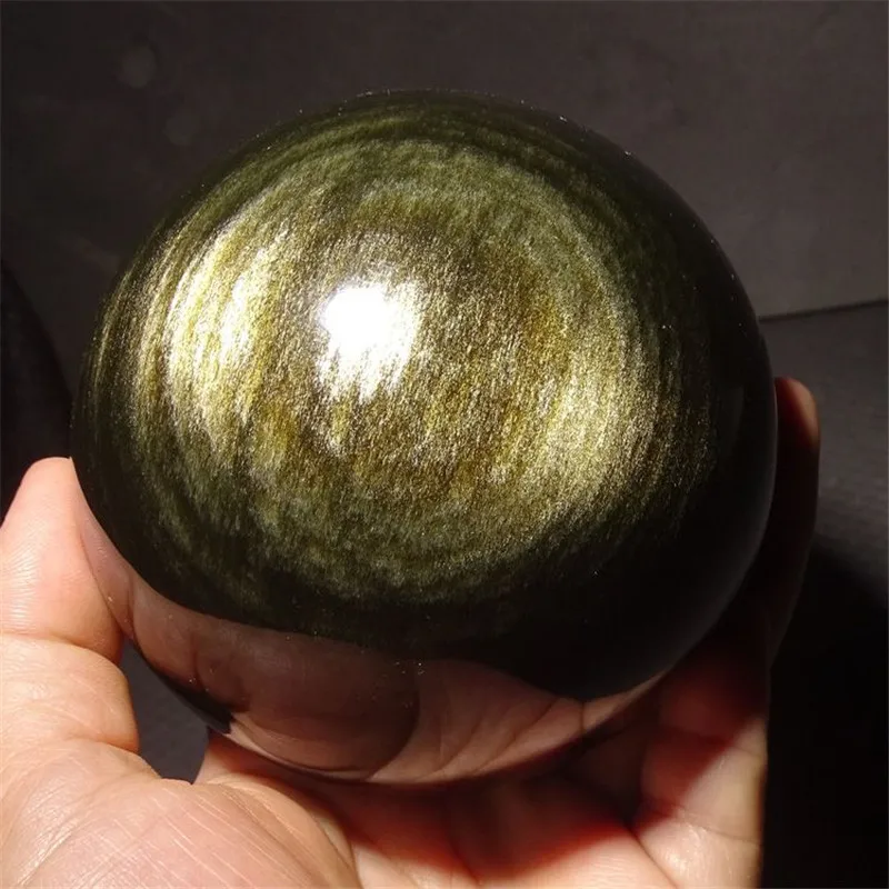 Beautiful Golden Obsidian Sphere Natural Flashy Sparkly Crystal Healing